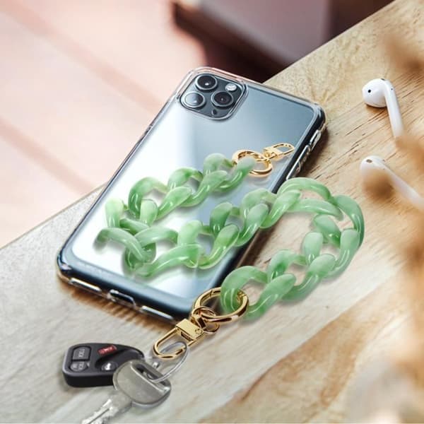 Telefon Jewel Chunky Mesh Chain 45cm Jade Grön