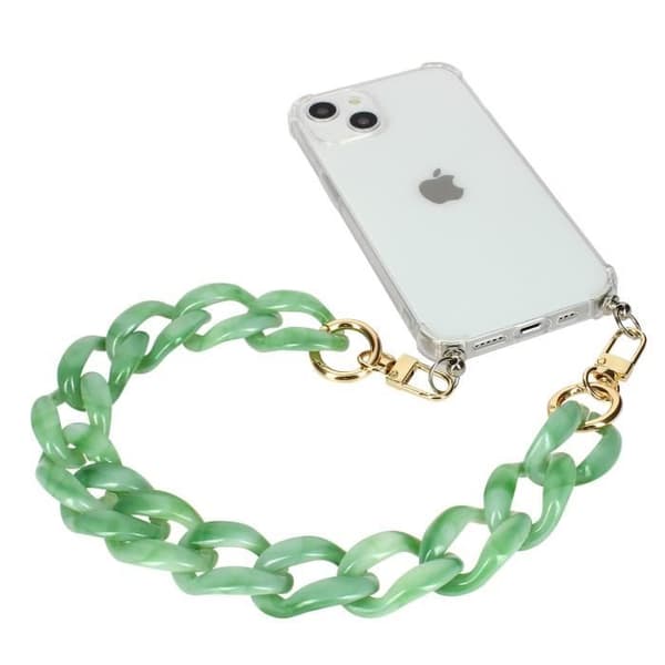 Telefon Jewel Chunky Mesh Chain 45cm Jade Grön