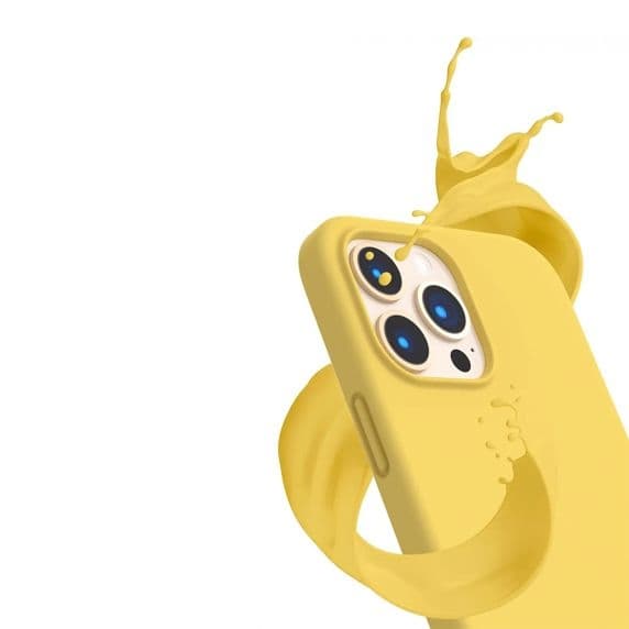 RV Liquid Silicone Case With Magsafe For iPhone 14 Pro Max Yellow