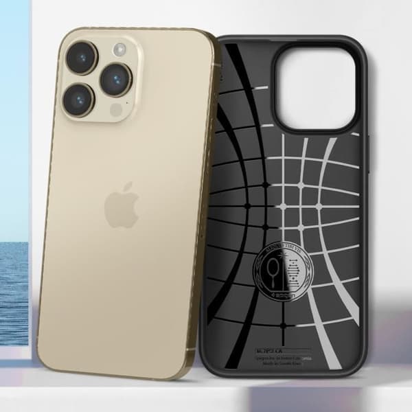 iPhone 14 Pro Max Resistant Streaked Relief Core Armor Spigen Black iPhone 14 Pro Max Fodral