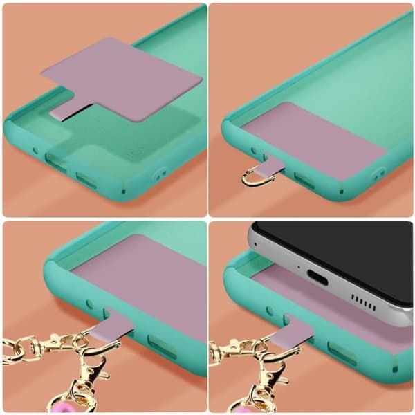 Telefon Charm Chunky Mesh Chain 58cm Moxie Milano Series Lila