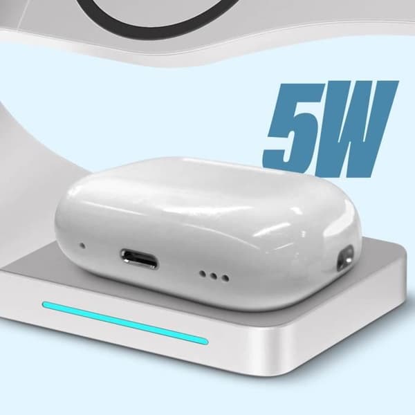Laddstation - AVIZAR - MagSafe-ladddock - 3 i 1 - Trådlös laddning - Vit