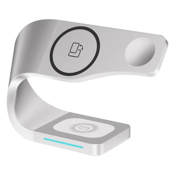 Laddstation - AVIZAR - MagSafe-ladddock - 3 i 1 - Trådlös laddning - Vit