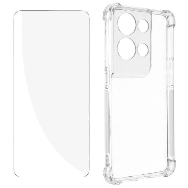 Skal och Skydd film - AVIZAR - Oppo Reno 8 Pro 5G - Mjuk Silikon - Härdat Glas 9H - 360° Skydd