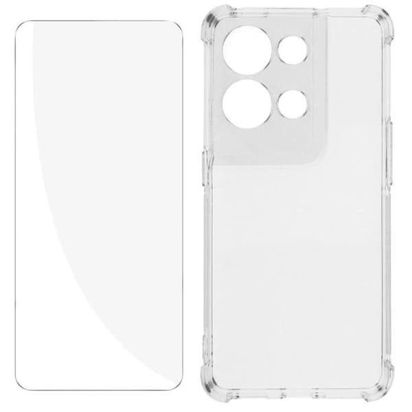 Skal och Skydd film - AVIZAR - Oppo Reno 8 Pro 5G - Mjuk Silikon - Härdat Glas 9H - 360° Skydd
