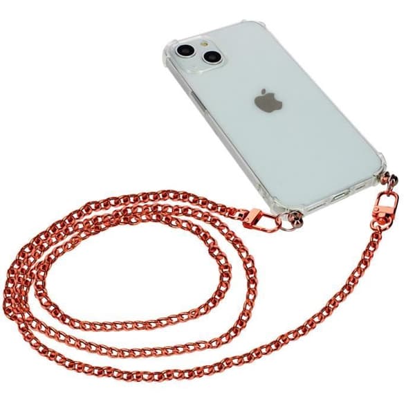 Telefonjuvel platt kantkedja 120cm roséguld