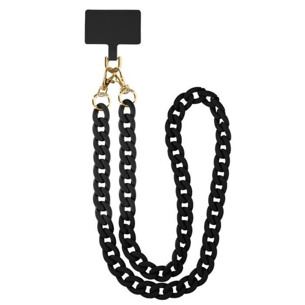 Moxie Ibiza Series Chunky Mesh Chain Phone Charm 120cm Svart