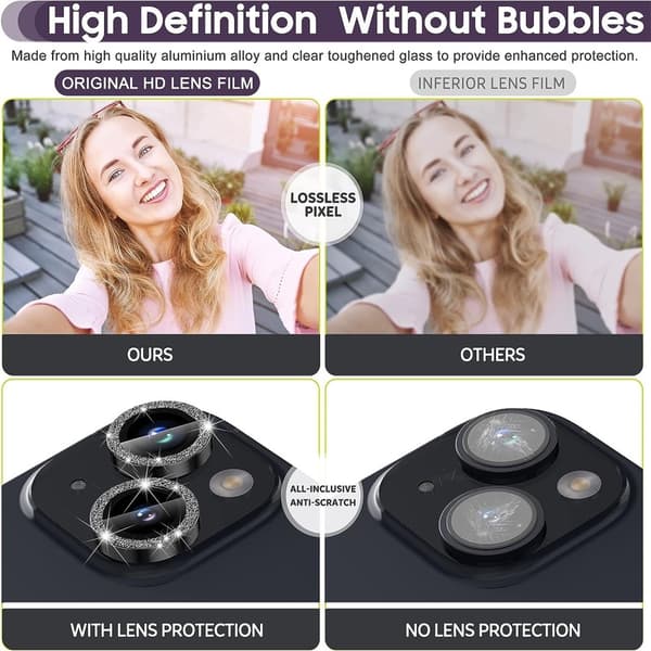 Til iPhone 15 / 15 Plus Lens Glitter