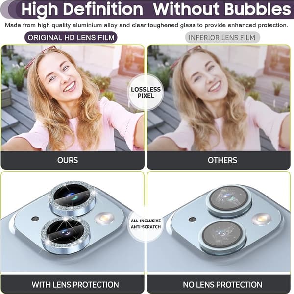Til iPhone 15 / 15 Plus Lens Glitter