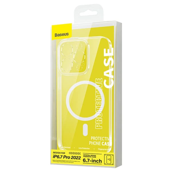 Baseus Crystal Transparent Magnetic Case and Tempered Glass set for iPhone 14 Pro Max