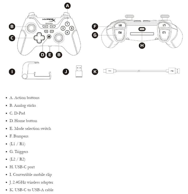 Spēļu kontrolieris HyperX Clutch Black