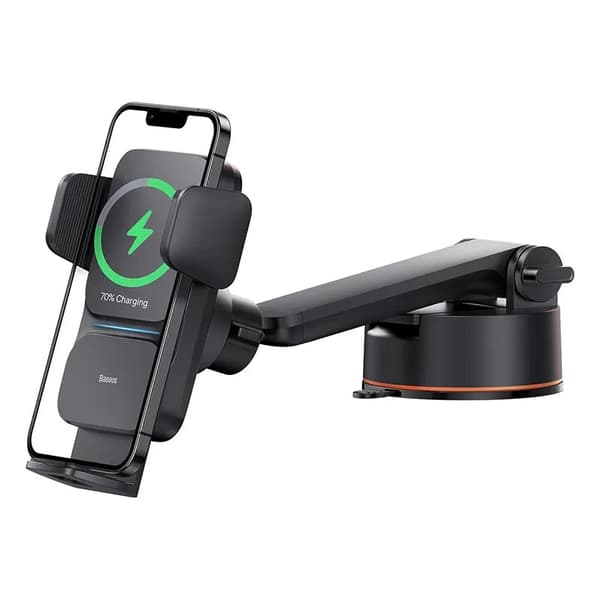 Telefona turētājs Baseus Wisdom Auto Wireless Charger 15W Black