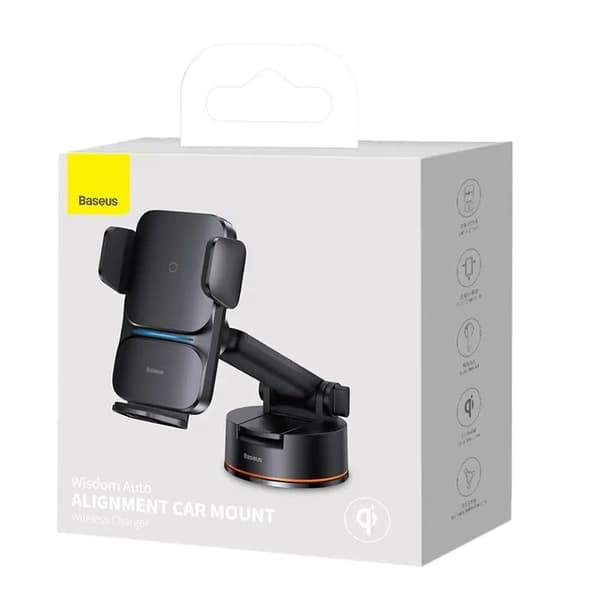 Telefona turētājs Baseus Wisdom Auto Wireless Charger 15W Black