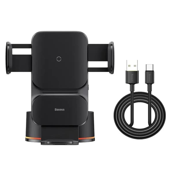 Telefona turētājs Baseus Wisdom Auto Wireless Charger 15W Black