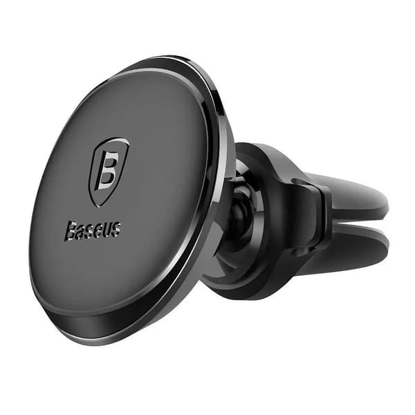 SUPORT AUTO Baseus OS pt. SmartPhone, fixare grilaj ventilatie, magnetic, 2 x clips cablu, negru "SUGX020001" - 6932172627003 Sort