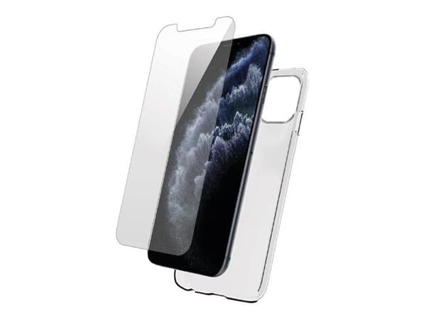Paket med tillbehör - BIGBEN - iPhone 12 Pro Max - Transparent skal - Härdat glas - Optimal skydd