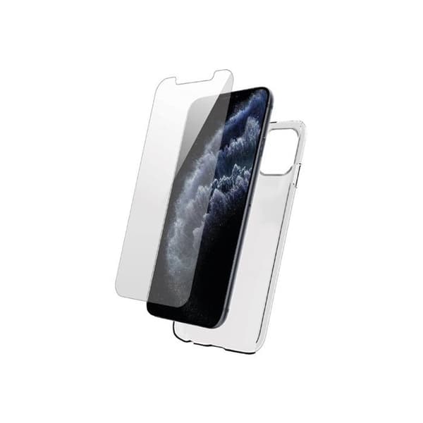 Paket med tillbehör - BIGBEN - iPhone 12 Pro Max - Transparent skal - Härdat glas - Optimal skydd