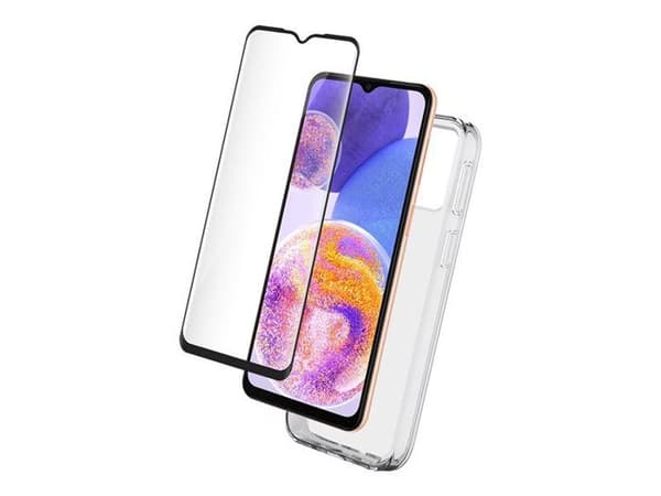 Pack - Bigben - Samsung Galaxy A23 5G - Transparent Skal - Härdat Glas - Skärm Skydd