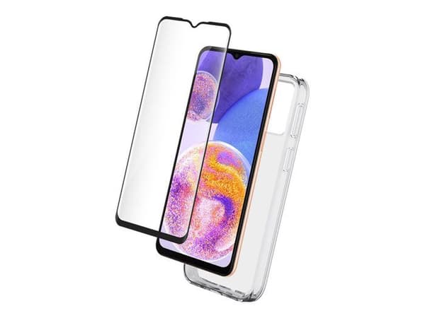 Pack - Bigben - Samsung Galaxy A23 5G - Transparent Skal - Härdat Glas - Skärm Skydd