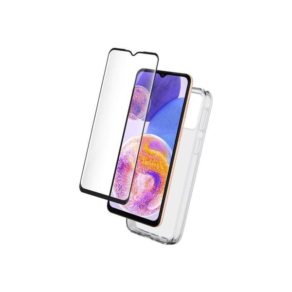Pack - Bigben - Samsung Galaxy A23 5G - Transparent Skal - Härdat Glas - Skärm Skydd