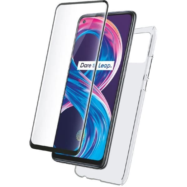 Pack transparent mjukt fodral + 2,5D skärmskydd i härdat glas för 8 5G RealMe Bigben