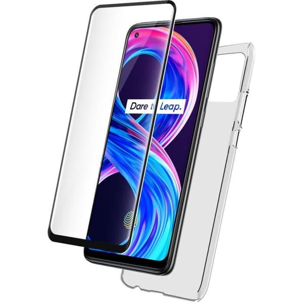 Pack transparent mjukt fodral + 2,5D härdat glas skärmskydd för 8 Pro 4G RealMe Bigben