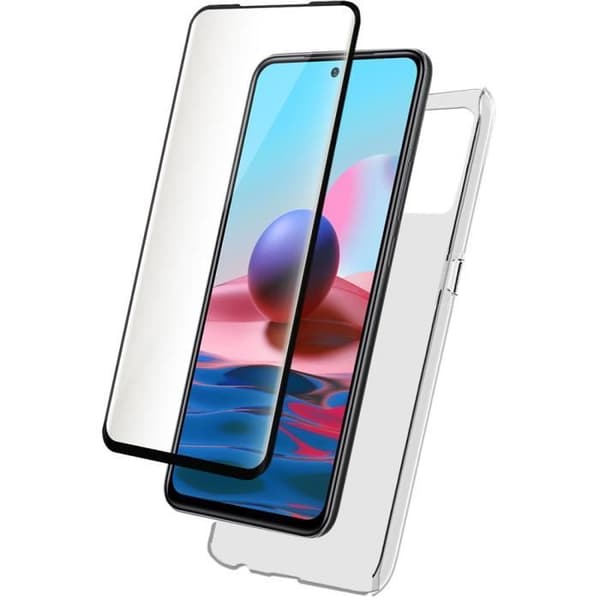 Pack mjukskal - Bigben - Redmi Note 10/10s - Transparent - Härdat glas - Skärmskydd