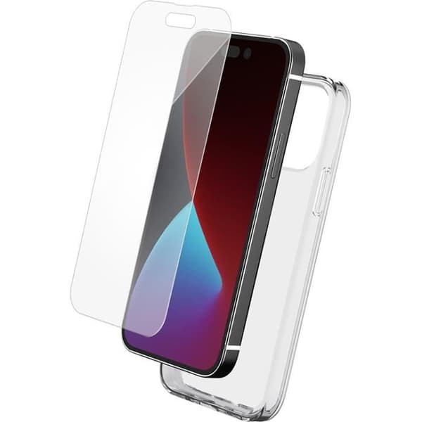 Packa Apple iPhone 14 Pro Max genomskinligt fodral + Bigben i härdat glas