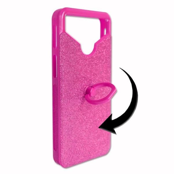 Apple Iphone 8 PACK Rosa strass bakstycke med ring + 2 härdade glas MAXIMAL hårdhet