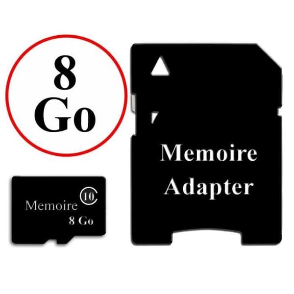 Minneskort i Micro-SD-format 8 GB klass 10 + Adapter för Haier i701 by PH26®