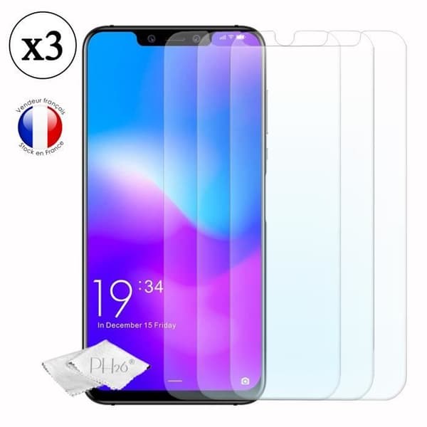 Super Pack för Elephone A5 Bakstycke i läderstil med anti-chock silikongelkonturer + 3 skärmskydd i glas