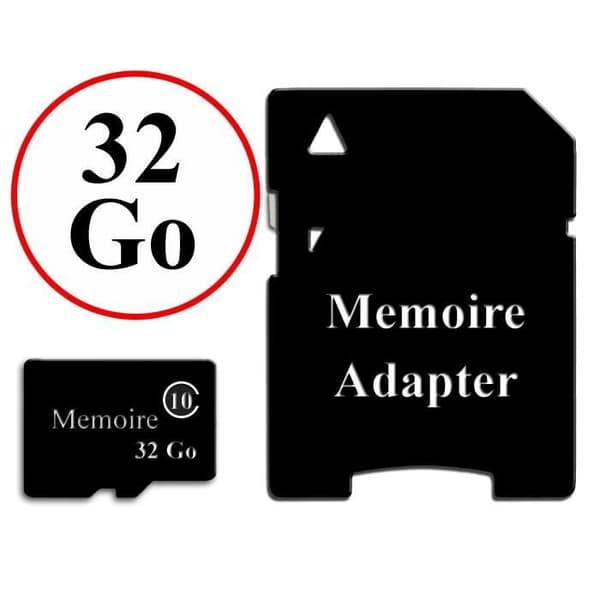 Minneskort i Micro-SD-format 32 GB klass 10 + Adapter för Archos Core 60S by PH26®