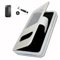 Miniatyrbild 1 av 4: LENOVO K5+ super PACK Vit PU fönsterfodral + mini stylus + härdat glas 9H hårdhet, Ultratunn 0,20 mm