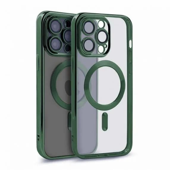 Luxury Mobilskal med Magsafe iPhone 15 Pro Max - Militärgrön