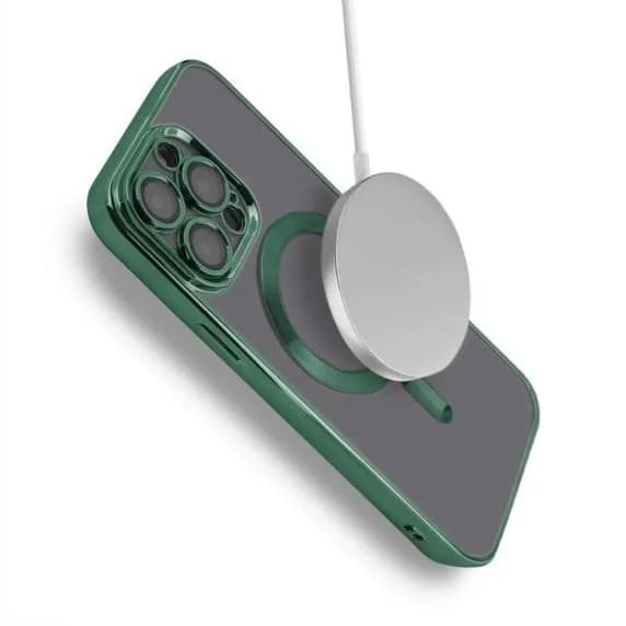 Luxury Mobilskal med Magsafe iPhone 15 Pro Max - Militärgrön
