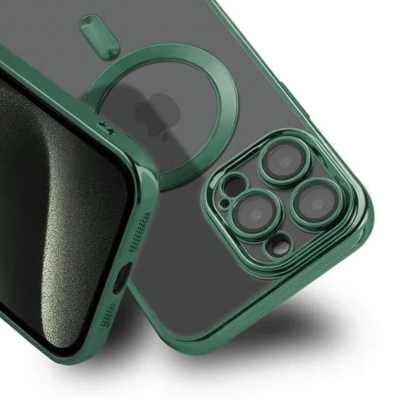 Luxury Mobilskal med Magsafe iPhone 15 Pro Max - Militärgrön