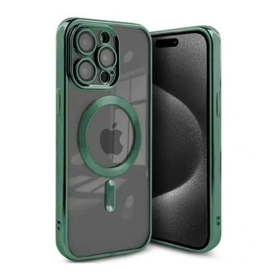 Luxury Mobilskal med Magsafe iPhone 15 Pro Max - Militärgrön