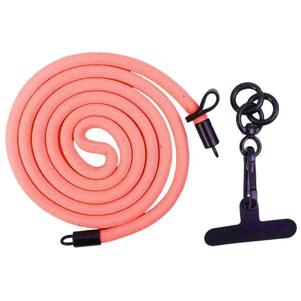 Mobilhalsbånd 7mm med festebrikke - Rosa