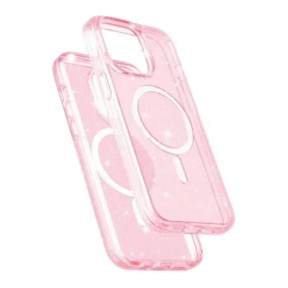 iPhone 12 Pro Max Mobilskal Glitter Magsafe - Rosa