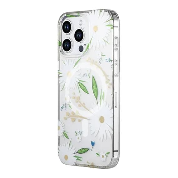 iPhone 12 Pro Max Mobilskal MagSafe - Blommor Vit