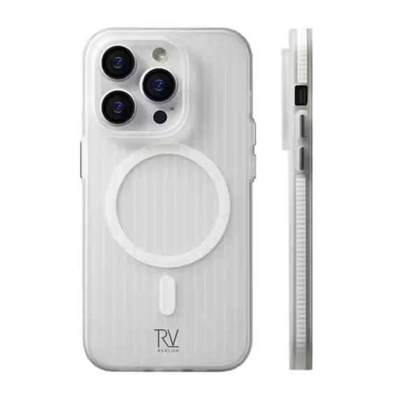 iPhone 13 Pro Max Mobilskal Korrugerad med Magsafe Rvelon - Vit