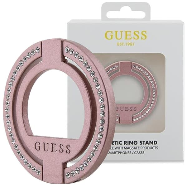 Guess MagSafe Ring stativ GUMRSALDGP veske - rosa rhinestone