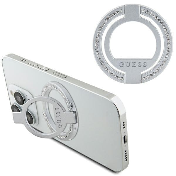 Guess MagSafe Ring rhinestone GUMRSALDGS veskeholder - sølv
