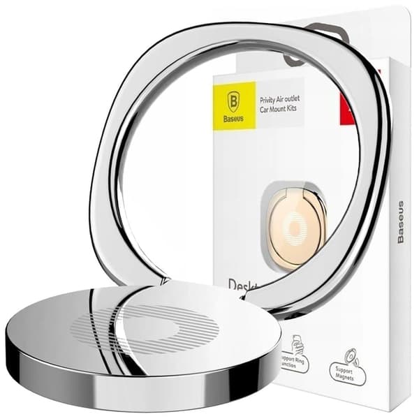 Baseus Priivity Ringstativ / ring med stativfunksjon - sølv