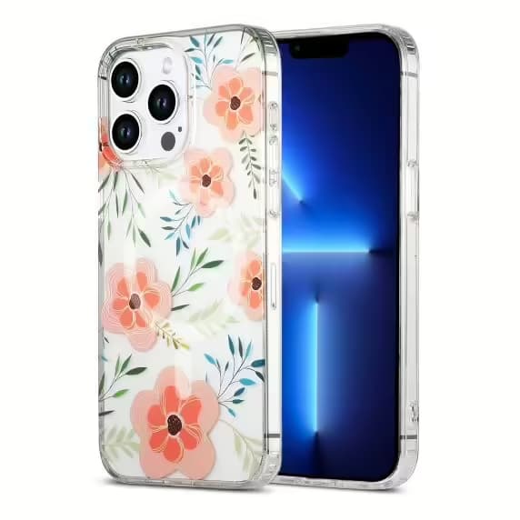 iPhone 13 Pro Max Mobilskal MagSafe - Blommor Rosa