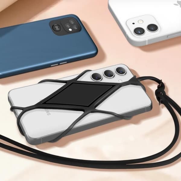 Tillbehör för Smartphone - AVIZAR - Silikonhalsband Svart - Universell och hållbar