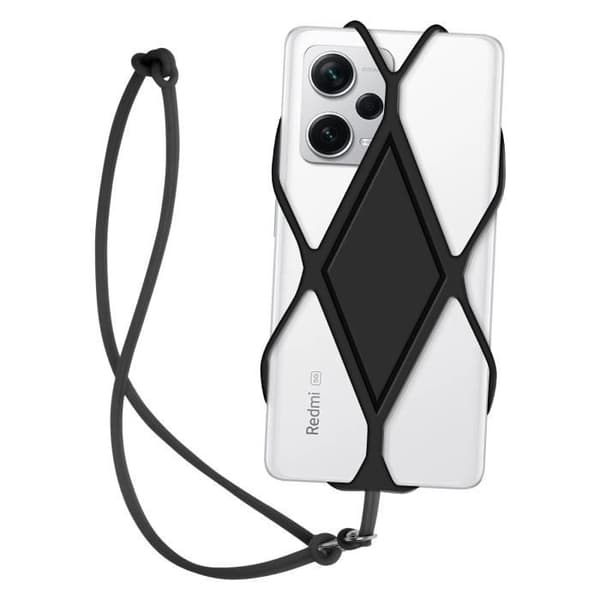Tillbehör för Smartphone - AVIZAR - Silikonhalsband Svart - Universell och hållbar