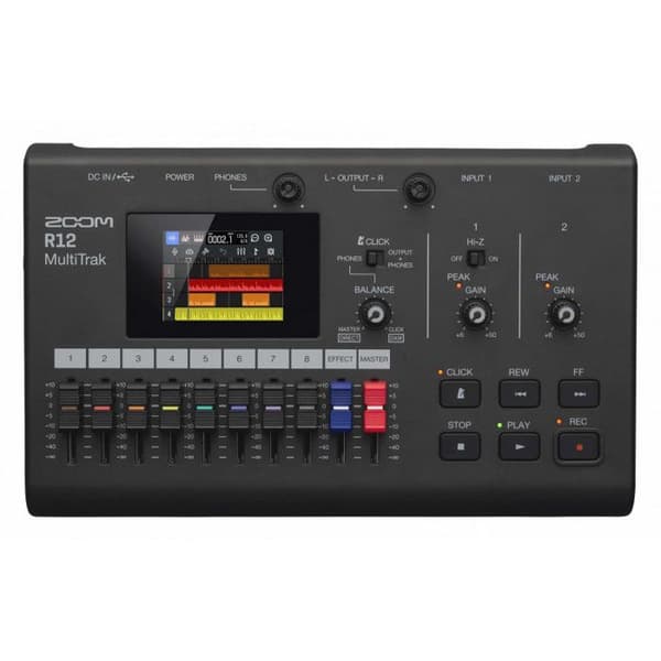 Zoom R12 - 8-spårs / 2-ingångars inspelare med pekskärm