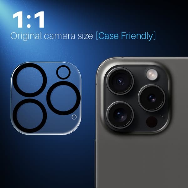 NORTHJO 2-Pak Kameralinsebeskyttelse til iPhone 16 Pro / 16 Pro Max, Hærdet Glas