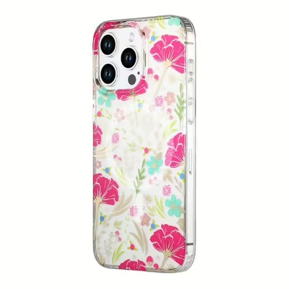 iPhone 15 Pro Max Mobilskal MagSafe - Blommor Röd/Grön
